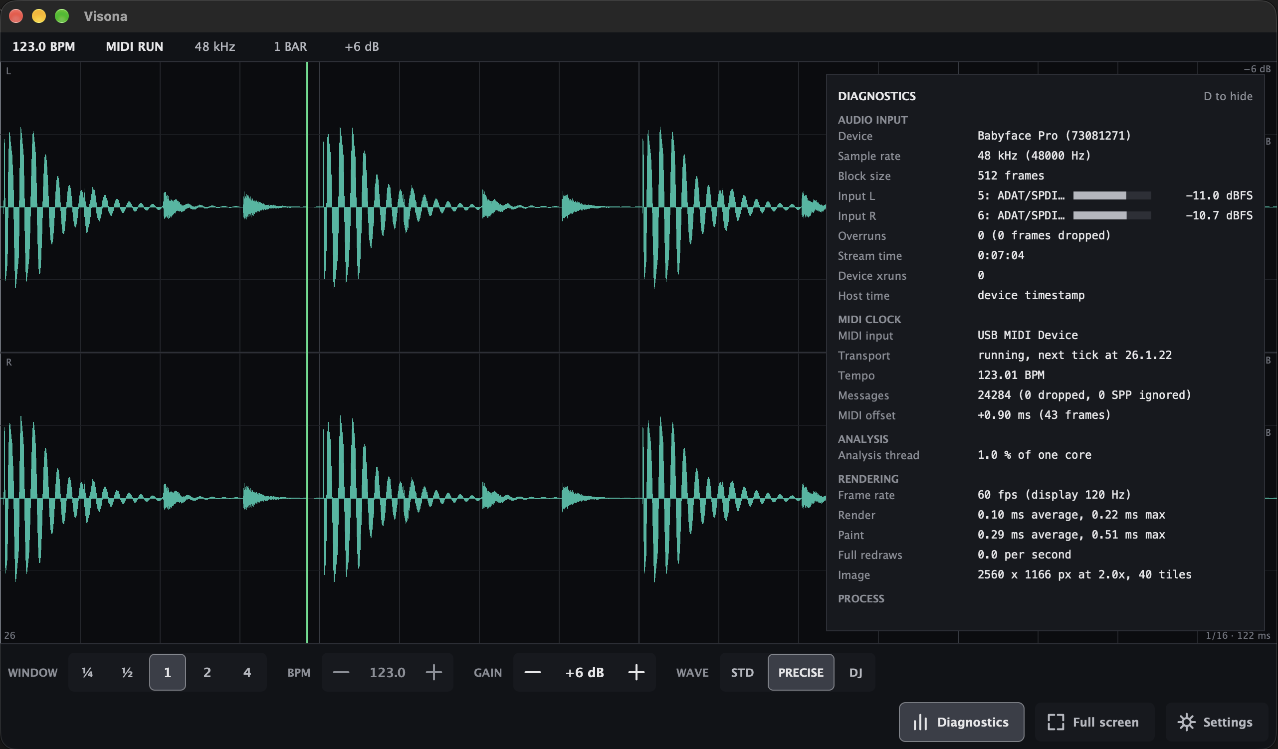 Visona diagnostics overlay